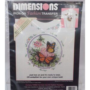 Dimensions Iron-On Fashion Transfer - Monarchs In Circle By Paul Swaney